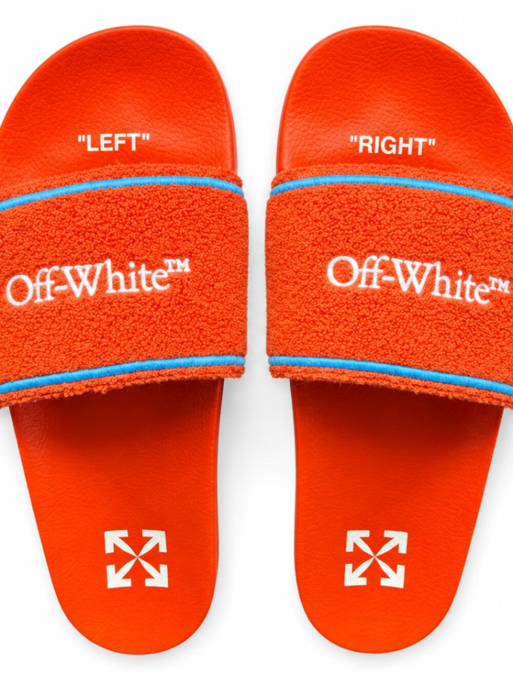 NWT Off-White Towel Embroidery Slides Orange Men’s US 9.5 EU 43